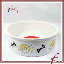Cerámica de porcelana pet bowl con calcomanía